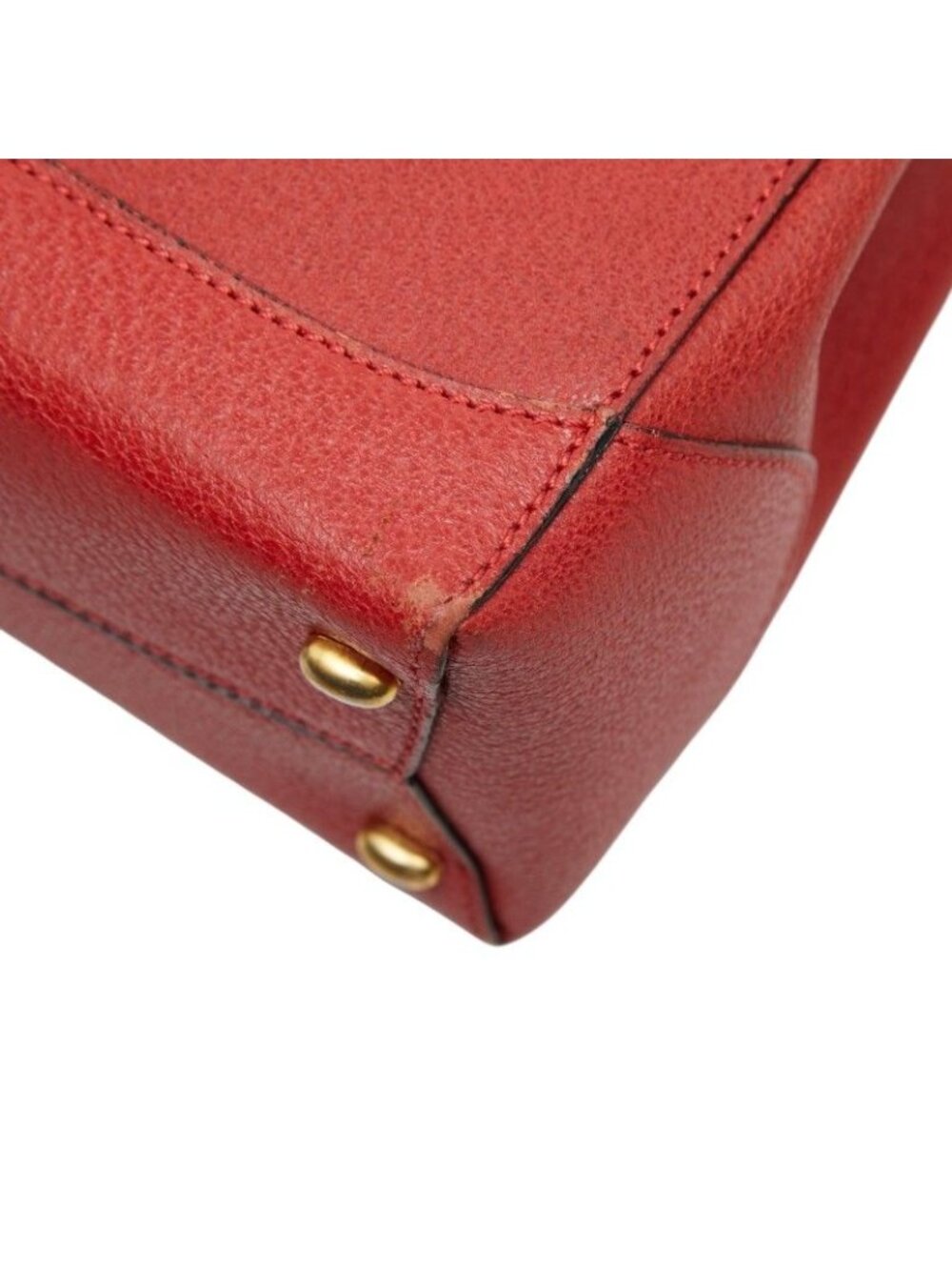 Celine 2-Way Shoulder Bag Top Handle Red Leather - Picture 7 of 10